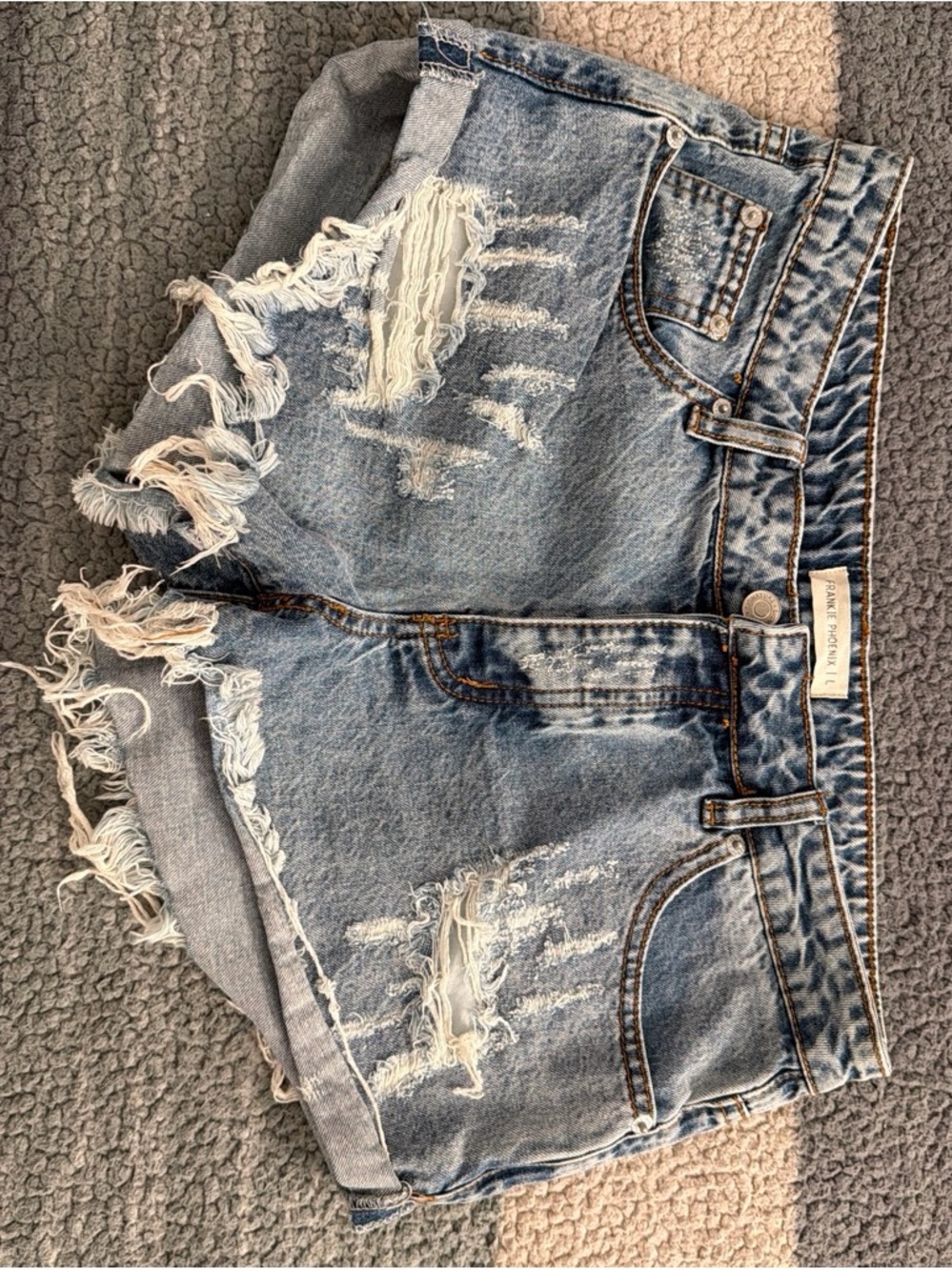 Signature8 Light Blue Distressed Denim Jean Shorts